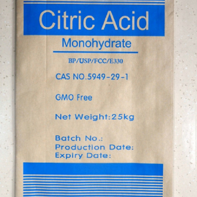 Monohidrato ácido cítrico CAS do produto comestível 5949 29 1 pó de cristal branco incolor granulado